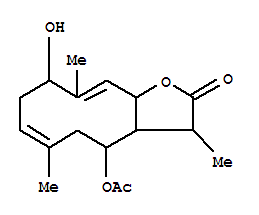 25739-44-0  Cyclodeca[b]furan-2(3H)-one,4-(acetyloxy)-3a,4,5,8,9,11a-hexahydro-9-hydroxy-3,6,10-trimethyl- (9CI)