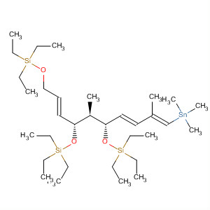393795-03-4  4,11-Dioxa-3,12-disilatetradec-6-ene,3,3,12,12-tetraethyl-9-methyl-10-[(1E,3E)-3-methyl-4-(trimethylstannyl)-1,3-butadienyl]-8-[(triethylsilyl)oxy]-, (6E,8R,9R,10S)-