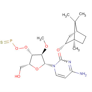 393795-45-4  Cytidine, 2'-O-methyl-,3'-[O-[(1R,2R,4R)-1,7,7-trimethylbicyclo[2.2.1]hept-2-yl] hydrogenphosphorothioate]