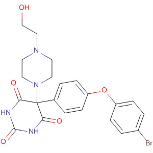 393796-64-0  2,4,6(1H,3H,5H)-Pyrimidinetrione,5-[4-(4-bromophenoxy)phenyl]-5-[4-(2-hydroxyethyl)-1-piperazinyl]-