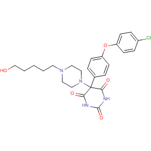 393796-78-6  2,4,6(1H,3H,5H)-Pyrimidinetrione,5-[4-(4-chlorophenoxy)phenyl]-5-[4-(5-hydroxypentyl)-1-piperazinyl]-