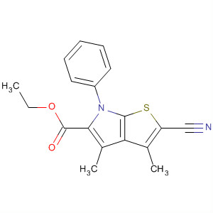 393802-90-9  6H-Thieno[2,3-b]pyrrole-5-carboxylic acid,2-cyano-3,4-dimethyl-6-phenyl-, ethyl ester