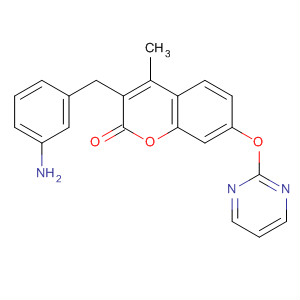 393811-60-4  2H-1-Benzopyran-2-one,3-[(3-aminophenyl)methyl]-4-methyl-7-(2-pyrimidinyloxy)-