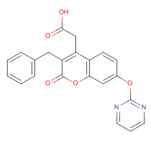 393812-04-9  2H-1-Benzopyran-4-acetic acid,2-oxo-3-(phenylmethyl)-7-(2-pyrimidinyloxy)-