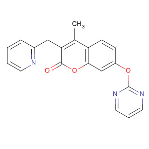 393812-14-1  2H-1-Benzopyran-2-one,4-methyl-3-(2-pyridinylmethyl)-7-(2-pyrimidinyloxy)-