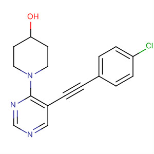 393855-93-1  4-Piperidinol, 1-[5-[(4-chlorophenyl)ethynyl]-4-pyrimidinyl]-