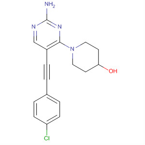 393855-99-7  4-Piperidinol, 1-[2-amino-5-[(4-chlorophenyl)ethynyl]-4-pyrimidinyl]-