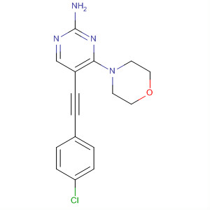 393857-18-6  2-Pyrimidinamine, 5-[(4-chlorophenyl)ethynyl]-4-(4-morpholinyl)-