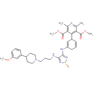 394203-17-9  3,5-Pyridinedicarboxylic acid,1,4-dihydro-4-[3-[[4-[[3-[4-(3-methoxyphenyl)-1-piperidinyl]propyl]amino]-1-oxido-1,2,5-thiadiazol-3-yl]amino]phenyl]-2,6-dimethyl-, dimethylester