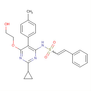 394204-96-7  Ethenesulfonamide,N-[2-cyclopropyl-6-(2-hydroxyethoxy)-5-(4-methylphenyl)-4-pyrimidinyl]-2-phenyl-