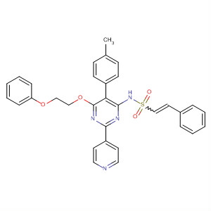 394206-20-3  Ethenesulfonamide,N-[5-(4-methylphenyl)-6-(2-phenoxyethoxy)-2-(4-pyridinyl)-4-pyrimidinyl]-2-phenyl-