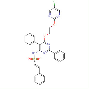 394206-44-1  Ethenesulfonamide,N-[6-[2-[(5-chloro-2-pyrimidinyl)oxy]ethoxy]-2,5-diphenyl-4-pyrimidinyl]-2-phenyl-