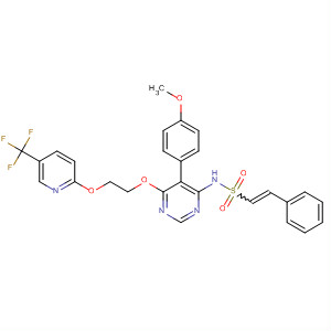 394206-62-3  Ethenesulfonamide,N-[5-(4-methoxyphenyl)-6-[2-[[5-(trifluoromethyl)-2-pyridinyl]oxy]ethoxy]-4-pyrimidinyl]-2-phenyl-