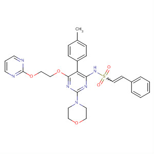 394206-68-9  Ethenesulfonamide,N-[5-(4-methylphenyl)-2-(4-morpholinyl)-6-[2-(2-pyrimidinyloxy)ethoxy]-4-pyrimidinyl]-2-phenyl-