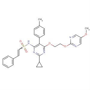 394206-72-5  Ethenesulfonamide,N-[2-cyclopropyl-6-[2-[(5-methoxy-2-pyrimidinyl)oxy]ethoxy]-5-(4-methylphenyl)-4-pyrimidinyl]-2-phenyl-