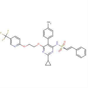 394206-76-9  Ethenesulfonamide,N-[2-cyclopropyl-5-(4-methylphenyl)-6-[2-[[5-(trifluoromethyl)-2-pyridinyl]oxy]ethoxy]-4-pyrimidinyl]-2-phenyl-