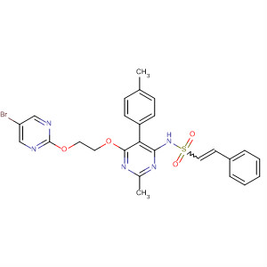 394206-77-0  Ethenesulfonamide,N-[6-[2-[(5-bromo-2-pyrimidinyl)oxy]ethoxy]-2-methyl-5-(4-methylphenyl)-4-pyrimidinyl]-2-phenyl-