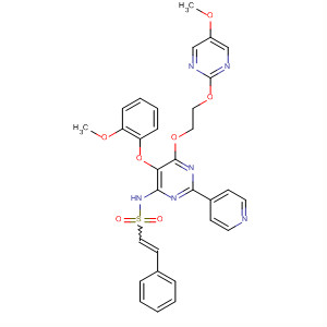 394206-92-9  Ethenesulfonamide,N-[5-(2-methoxyphenoxy)-6-[2-[(5-methoxy-2-pyrimidinyl)oxy]ethoxy]-2-(4-pyridinyl)-4-pyrimidinyl]-2-phenyl-