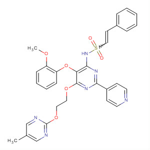 394206-93-0  Ethenesulfonamide,N-[5-(2-methoxyphenoxy)-6-[2-[(5-methyl-2-pyrimidinyl)oxy]ethoxy]-2-(4-pyridinyl)-4-pyrimidinyl]-2-phenyl-