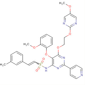 394207-03-5  Ethenesulfonamide,N-[5-(2-methoxyphenoxy)-6-[2-[(5-methoxy-2-pyrimidinyl)oxy]ethoxy]-2-(4-pyridinyl)-4-pyrimidinyl]-2-(3-methylphenyl)-