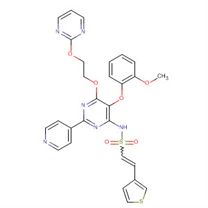 394207-10-4  Ethenesulfonamide,N-[5-(2-methoxyphenoxy)-2-(4-pyridinyl)-6-[2-(2-pyrimidinyloxy)ethoxy]-4-pyrimidinyl]-2-(3-thienyl)-