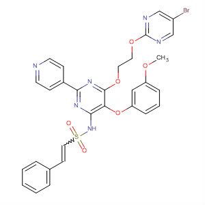 394207-60-4  Ethenesulfonamide,N-[6-[2-[(5-bromo-2-pyrimidinyl)oxy]ethoxy]-5-(3-methoxyphenoxy)-2-(4-pyridinyl)-4-pyrimidinyl]-2-phenyl-