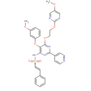 394207-61-5  Ethenesulfonamide,N-[5-(3-methoxyphenoxy)-6-[2-[(5-methoxy-2-pyrimidinyl)oxy]ethoxy]-2-(4-pyridinyl)-4-pyrimidinyl]-2-phenyl-