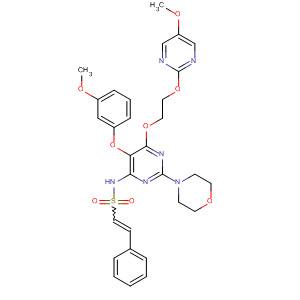 394207-65-9  Ethenesulfonamide,N-[5-(3-methoxyphenoxy)-6-[2-[(5-methoxy-2-pyrimidinyl)oxy]ethoxy]-2-(4-morpholinyl)-4-pyrimidinyl]-2-phenyl-