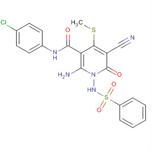 394235-39-3  3-Pyridinecarboxamide,2-amino-N-(4-chlorophenyl)-5-cyano-1,6-dihydro-4-(methylthio)-6-oxo-1-[(phenylsulfonyl)amino]-