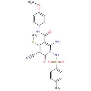 394235-43-9  3-Pyridinecarboxamide,2-amino-5-cyano-1,6-dihydro-N-(4-methoxyphenyl)-1-[[(4-methylphenyl)sulfonyl]amino]-4-(methylthio)-6-oxo-