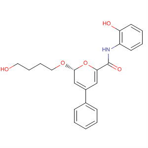 394253-11-3  2H-Pyran-6-carboxamide,3,4-dihydro-2-(4-hydroxybutoxy)-N-(2-hydroxyphenyl)-4-phenyl-,(2R,4R)-