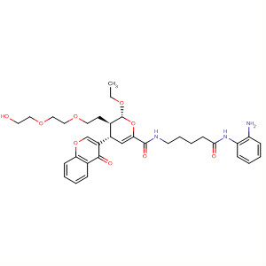 394253-14-6  2H-Pyran-6-carboxamide,N-[5-[(2-aminophenyl)amino]-5-oxopentyl]-2-ethoxy-3,4-dihydro-3-[2-[2-(2-hydroxyethoxy)ethoxy]ethyl]-4-(4-oxo-4H-1-benzopyran-3-yl)-,(2R,3R,4S)-