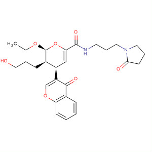 394253-47-5  2H-Pyran-6-carboxamide,2-ethoxy-3,4-dihydro-3-(3-hydroxypropyl)-4-(4-oxo-4H-1-benzopyran-3-yl)-N-[3-(2-oxo-1-pyrrolidinyl)propyl]-, (2S,3R,4R)-