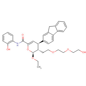 394253-61-3  2H-Pyran-6-carboxamide,2-ethoxy-4-(9H-fluoren-2-yl)-3,4-dihydro-3-[2-[2-(2-hydroxyethoxy)ethoxy]ethyl]-N-(2-hydroxyphenyl)-, (2S,3S,4R)-