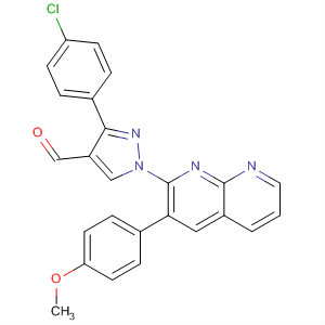 395057-68-8  1H-Pyrazole-4-carboxaldehyde,3-(4-chlorophenyl)-1-[3-(4-methoxyphenyl)-1,8-naphthyridin-2-yl]-