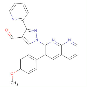 395057-73-5  1H-Pyrazole-4-carboxaldehyde,1-[3-(4-methoxyphenyl)-1,8-naphthyridin-2-yl]-3-(2-pyridinyl)-