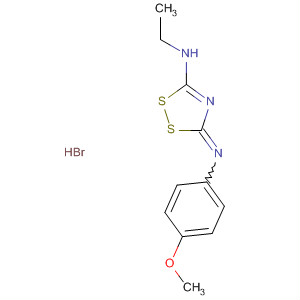 395060-04-5  3H-1,2,4-Dithiazol-5-amine, N-ethyl-3-[(4-methoxyphenyl)imino]-,monohydrobromide
