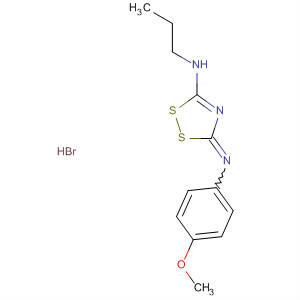 395060-06-7  3H-1,2,4-Dithiazol-5-amine, 3-[(4-methoxyphenyl)imino]-N-propyl-,monohydrobromide