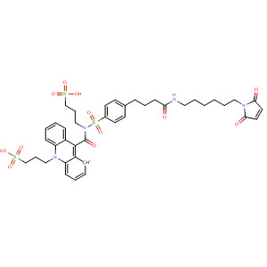 395070-11-8  Acridinium,9-[[[[4-[4-[[6-(2,5-dihydro-2,5-dioxo-1H-pyrrol-1-yl)hexyl]amino]-4-oxobutyl]phenyl]sulfonyl](3-sulfopropyl)amino]carbonyl]-10-(3-sulfopropyl)-