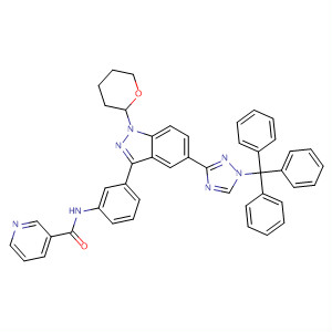 395103-44-3  3-Pyridinecarboxamide,N-[3-[1-(tetrahydro-2H-pyran-2-yl)-5-[1-(triphenylmethyl)-1H-1,2,4-triazol-3-yl]-1H-indazol-3-yl]phenyl]-