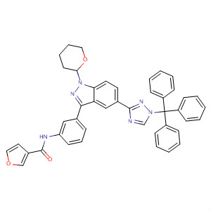 395105-74-5  3-Furancarboxamide,N-[3-[1-(tetrahydro-2H-pyran-2-yl)-5-[1-(triphenylmethyl)-1H-1,2,4-triazol-3-yl]-1H-indazol-3-yl]phenyl]-