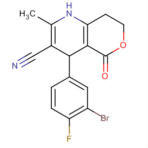395665-25-5  4H-Pyrano[4,3-b]pyridine-3-carbonitrile,4-(3-bromo-4-fluorophenyl)-1,5,7,8-tetrahydro-2-methyl-5-oxo-