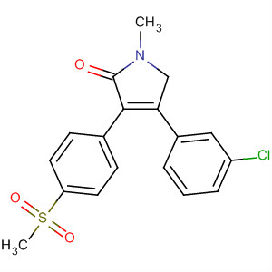 395683-02-0  2H-Pyrrol-2-one,4-(3-chlorophenyl)-1,5-dihydro-1-methyl-3-[4-(methylsulfonyl)phenyl]-