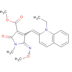 398130-43-3  1H-Pyrrole-3-carboxylic acid,4-[(1-ethyl-2(1H)-quinolinylidene)methyl]-2,5-dihydro-5-(methoxyimino)-1-methyl-2-oxo-, methyl ester