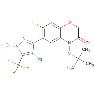 390754-77-5  2H-1,4-Benzoxazin-3(4H)-one,6-[4-chloro-1-methyl-5-(trifluoromethyl)-1H-pyrazol-3-yl]-4-[(1,1-dimethylethyl)thio]-7-fluoro-