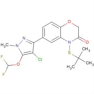 390754-90-2  2H-1,4-Benzoxazin-3(4H)-one,6-[4-chloro-5-(difluoromethoxy)-1-methyl-1H-pyrazol-3-yl]-4-[(1,1-dimethylethyl)thio]-