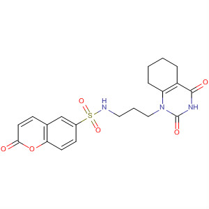 390766-34-4  2H-1-Benzopyran-6-sulfonamide,N-[3-(3,4,5,6,7,8-hexahydro-2,4-dioxo-1(2H)-quinazolinyl)propyl]-2-oxo-