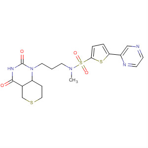 390766-63-9  2-Thiophenesulfonamide,N-methyl-5-pyrazinyl-N-[3-(3,4,7,8-tetrahydro-2,4-dioxo-2H-thiopyrano[4,3-d]pyrimidin-1(5H)-yl)propyl]-