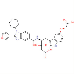 390809-71-9  L-Tryptophan,5-(carboxymethoxy)-1-(carboxymethyl)-N-[[1-cyclohexyl-2-(3-furanyl)-1H-benzimidazol-5-yl]carbonyl]-
