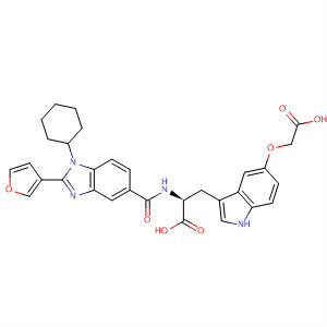 390809-73-1  L-Tryptophan,5-(carboxymethoxy)-N-[[1-cyclohexyl-2-(3-furanyl)-1H-benzimidazol-5-yl]carbonyl]-